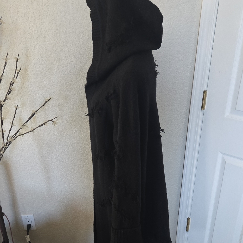 Killstar Black Hooded Shredded Cardigan - Picture 6 of 14